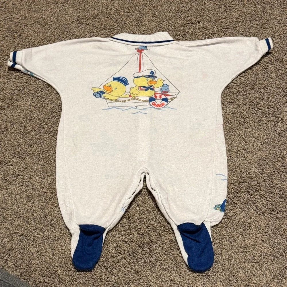 Vintage Carter's Baby Sleeper‎ Footed Duck Nautical USA 0-3 Months